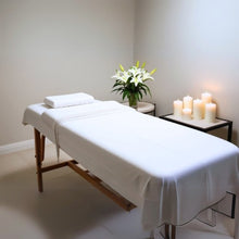 Load image into Gallery viewer, T180 Spa/Massage Table Flat Sheet 54x90" White (1 dozen/12 pieces)