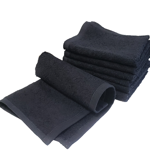 Black Bleach Proof Makeup Remover Towel / Face Cloth /Wash Cloth 12x12