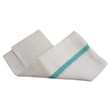 Load image into Gallery viewer, Barber Towels Green Centre Stripe 15x26"