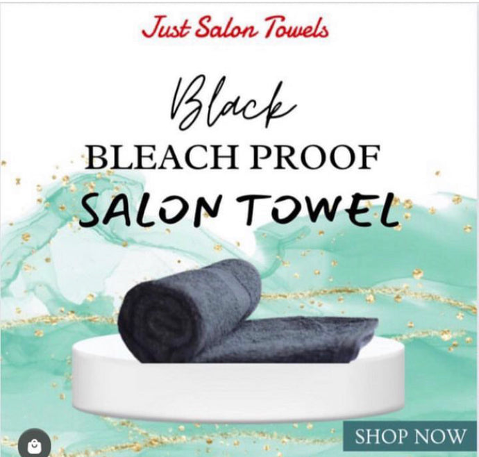 BLACK BLEACH PROOF SALON TOWELS