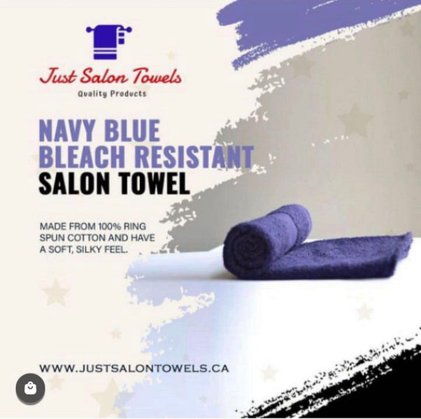 NAVY BLUE BLEACH PROOF SALON TOWELS