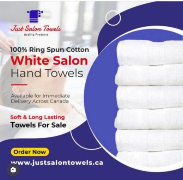 WHITE SALON HAND TOWELS