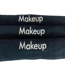 Load image into Gallery viewer, Embroidered Makeup Remover Wash Cloth/Face Cloth 12x12&quot; 1 lbs - Black