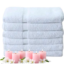 Load image into Gallery viewer, White Salon Towels 16x27" 3lbs - 86/14 Blended CAM border