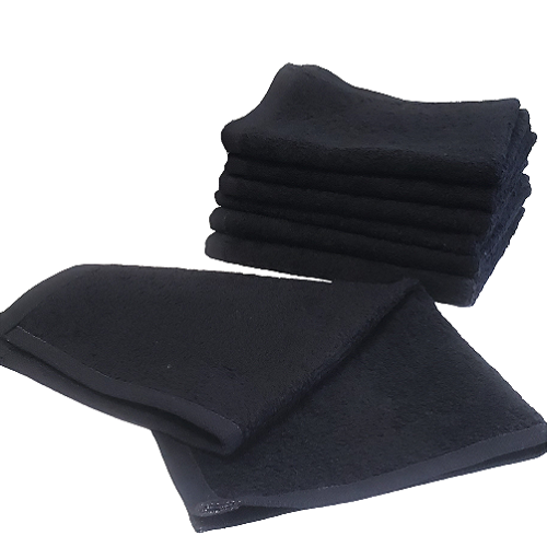 Black Bleach Proof Wash Cloth/Face Cloth/Makeup Towel 13x13