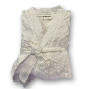 Waffle Weave Bath Robe Kimono Style White Color (1 piece)